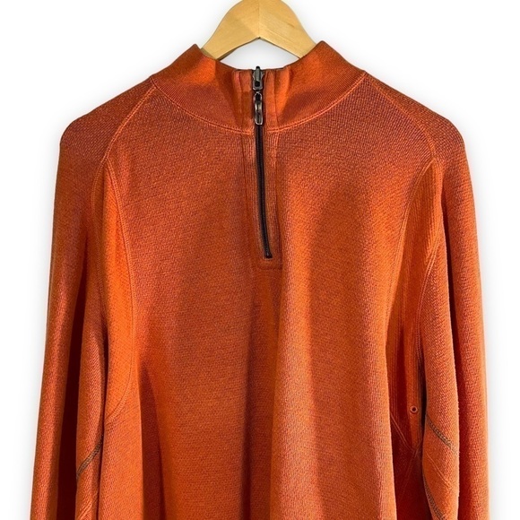 4 for $40 SALE! Tommy Bahama Reversible Half Zip Pullover, Orange/Brown, Size L - Picture 2 of 10